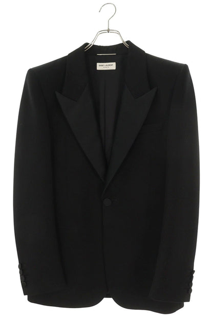SAINT LAURENT PARIS Peaked Lapel Tuxedo Jacket Black Size L