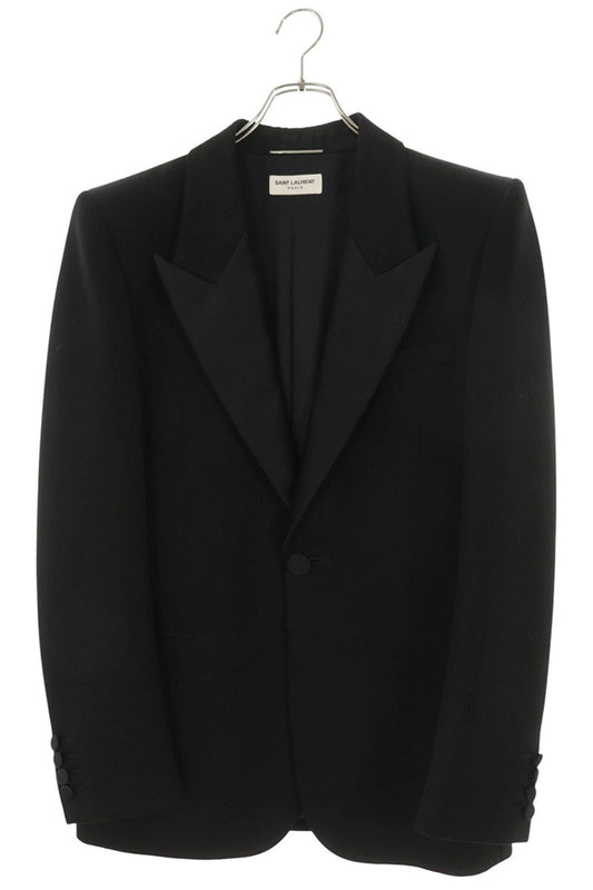 SAINT LAURENT PARIS Peaked Lapel Tuxedo Jacket Black Size L