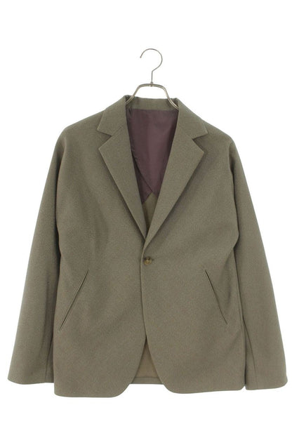Needles Polyester Welt Pocket Chambray Jacket Beige Size XS