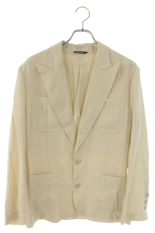 DOLCE & GABBANA Beige Linen Tailored Jacket Size S