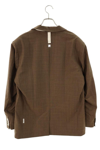 Advisory Board Crystals Brown Wool Blend Check Jacket Size L