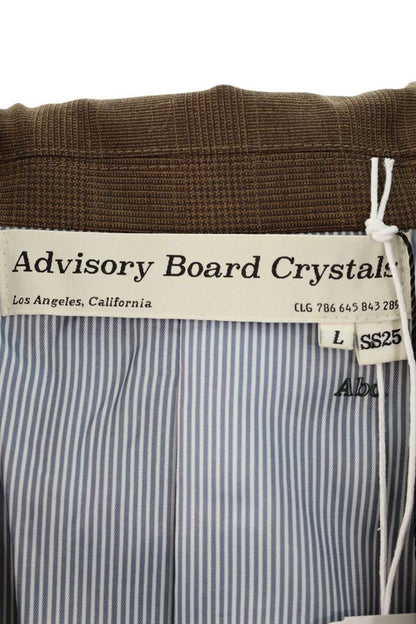 Advisory Board Crystals Brown Wool Blend Check Jacket Size L