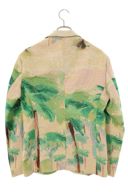 EMPORIO ARMANI Beige/Green Palm Tree Print Jacket Size S