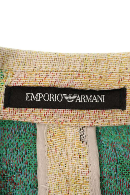 EMPORIO ARMANI Beige/Green Palm Tree Print Jacket Size S