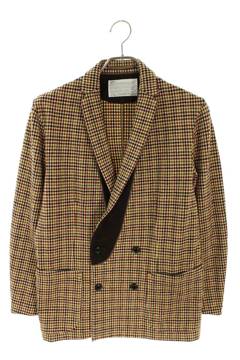 kolor Houndstooth Double Jacket Wool Beige Size M