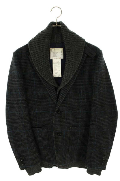 Sacai Wool Knit Docking Jacket Gray Size S