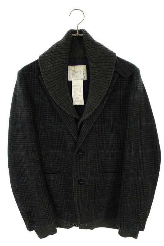 Sacai Wool Knit Docking Jacket Gray Size S