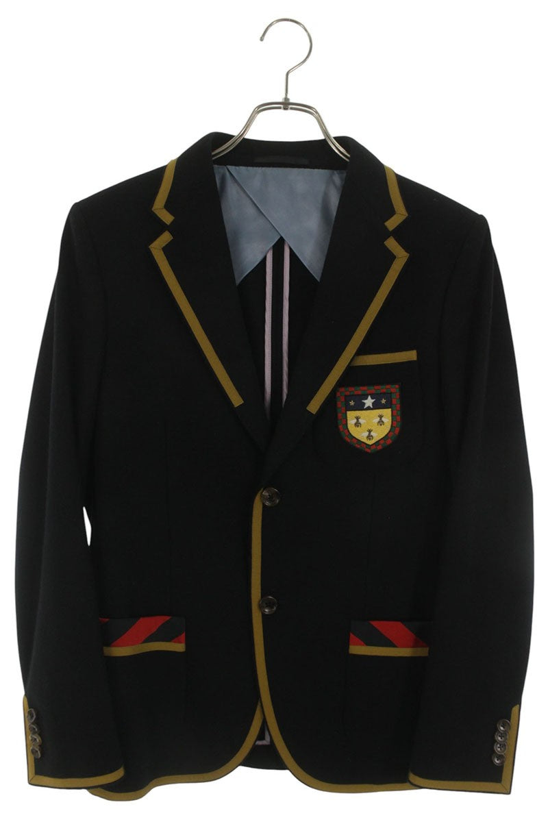 GUCCI Wool Cashmere University Blazer Black Size S