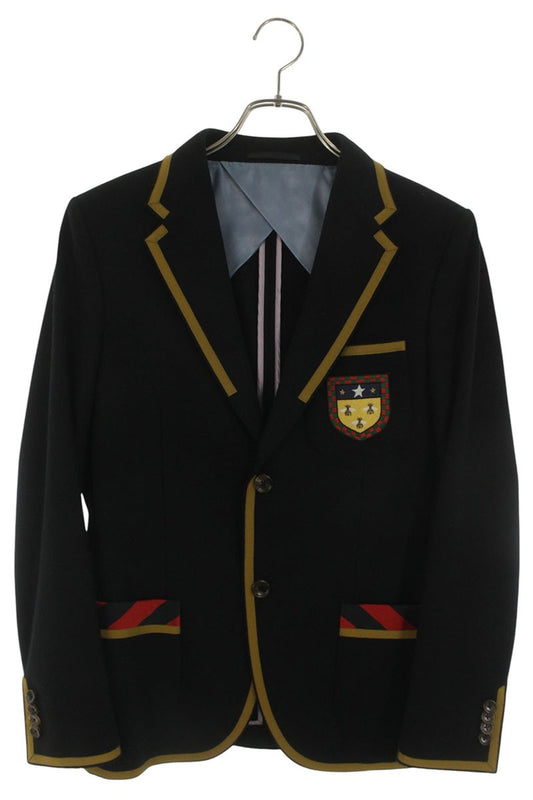 GUCCI Wool Cashmere University Blazer Black Size S