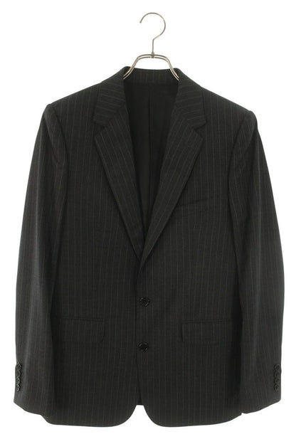 CELINE Gray Wool Blend Striped Classic Jacket Size S