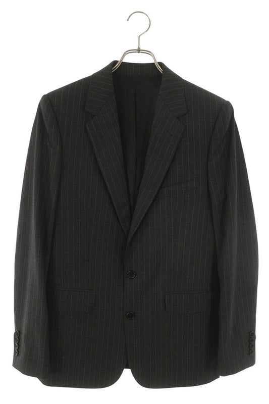 CELINE Gray Wool Blend Striped Classic Jacket Size S