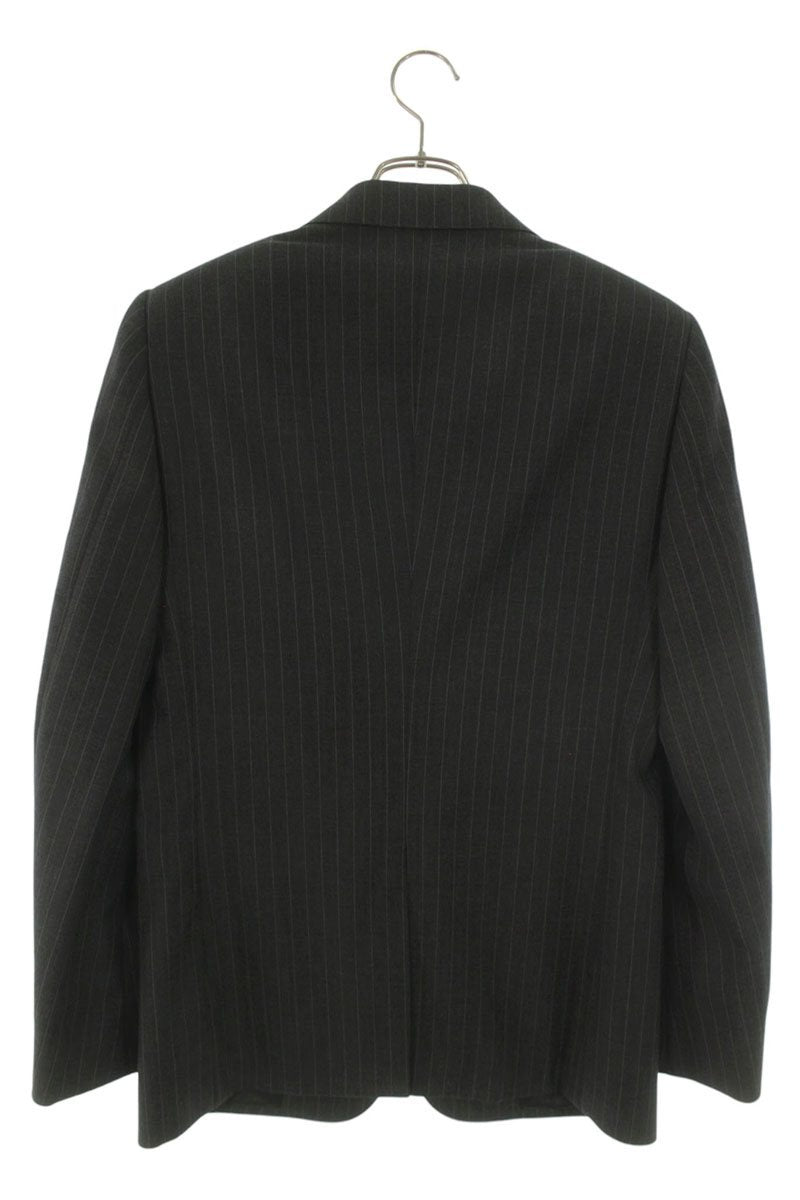 CELINE Gray Wool Blend Striped Classic Jacket Size S
