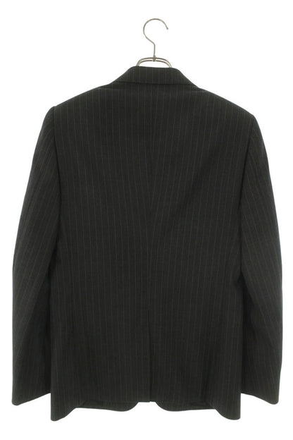 CELINE Gray Wool Blend Striped Classic Jacket Size S