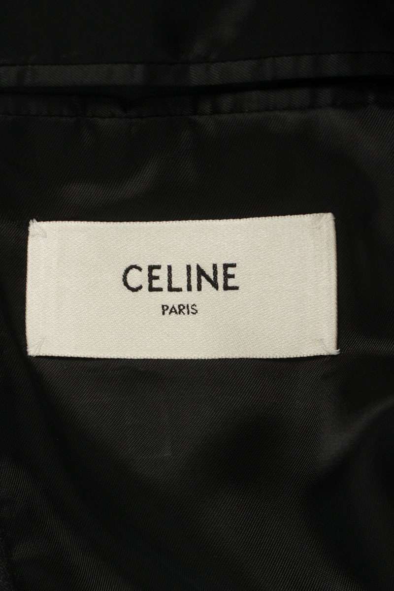 CELINE Gray Wool Blend Striped Classic Jacket Size S