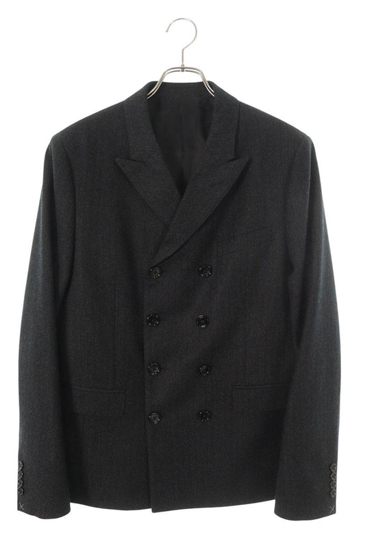 CELINE Double-Breasted Wool Jacket Gray Size M