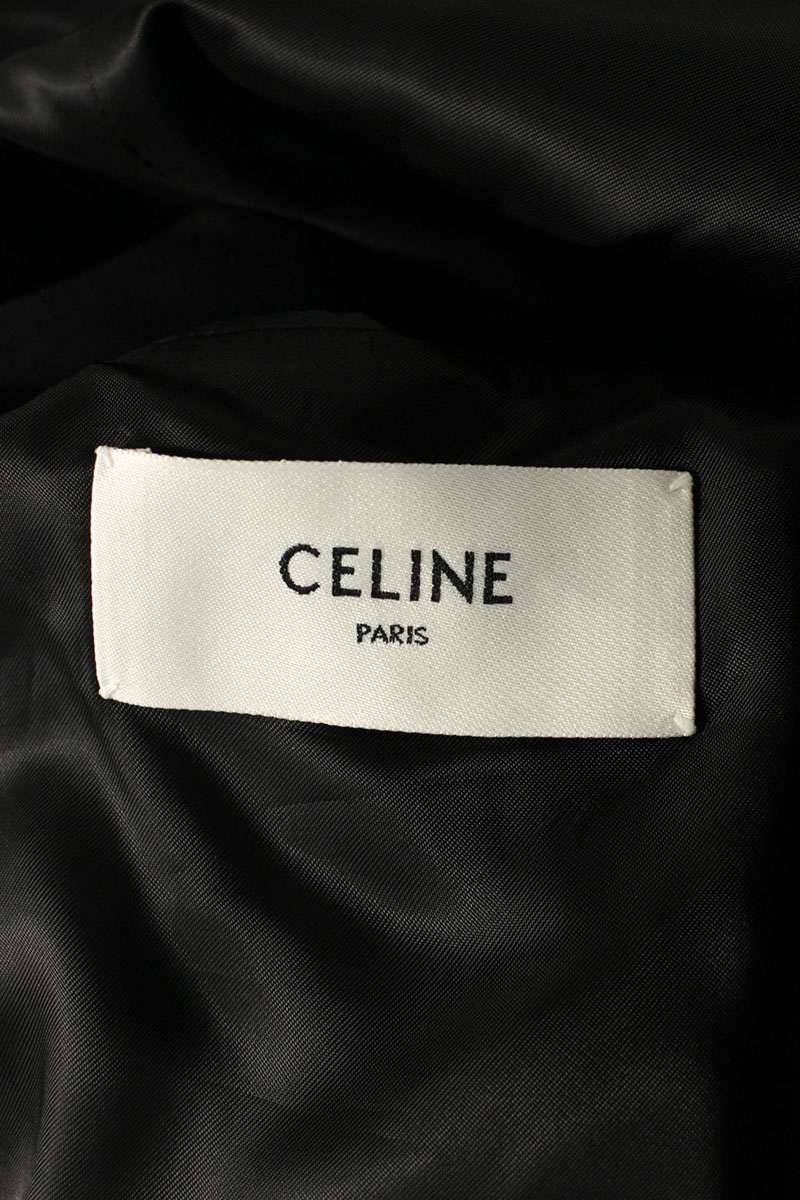 CELINE Wool Gabardine Boxy Tailored Jacket Black Size M