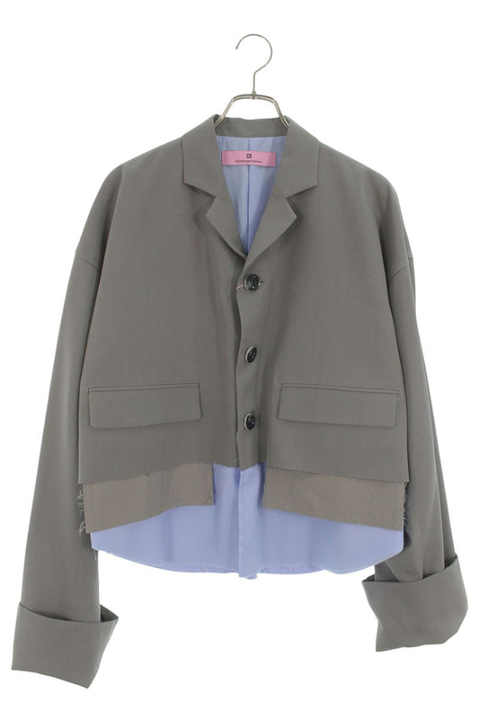 ANREALAGE Wool Layered Design Jacket Gray Size S