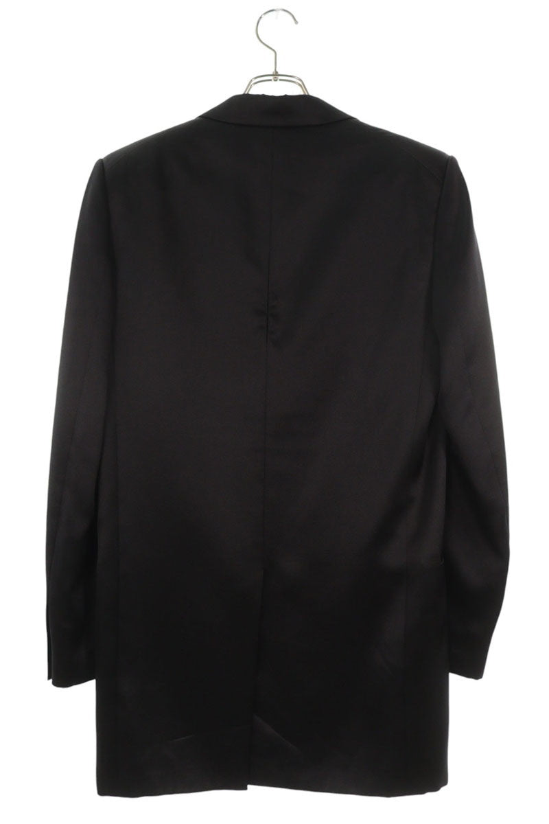SAINT LAURENT PARIS Silk Double Blazer Black Size 46