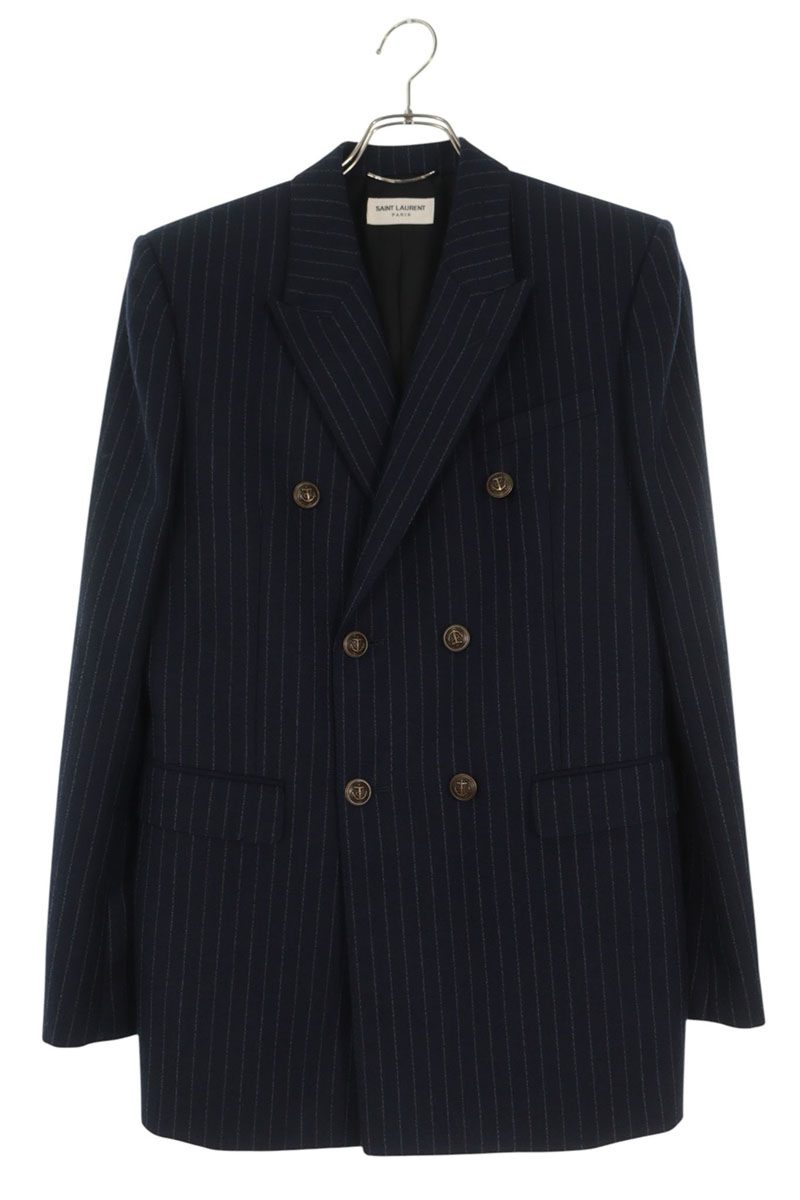 SAINT LAURENT PARIS Gold Button Breasted Blazer Size 48