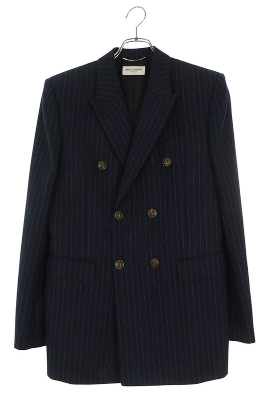 SAINT LAURENT PARIS Gold Button Breasted Blazer Size 48