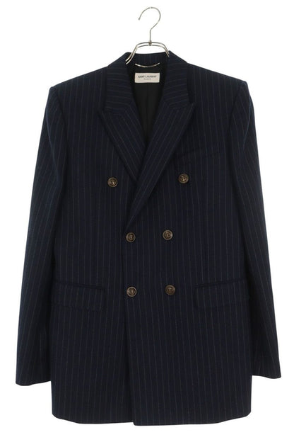 SAINT LAURENT PARIS Gold Button Breasted Blazer Size 48