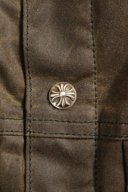Chrome Hearts Oiled Cross Ball Button Brown Multi Jacket Size M