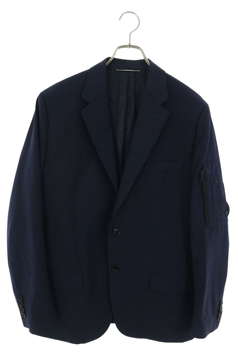 DIOR Navy Saddle Pocket Wool Mohair Tailored Jacket Size L