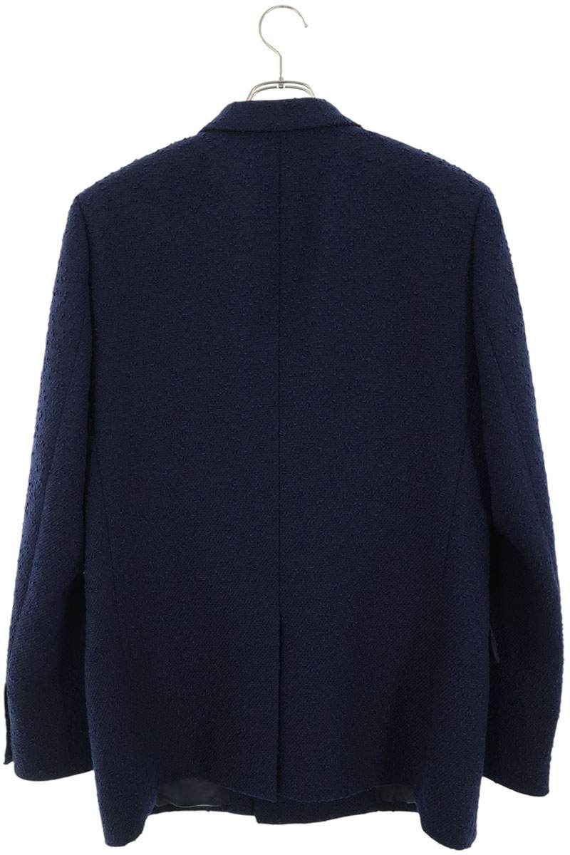 DIOR Wool Tweed Double-Breasted Jacket Navy Size S