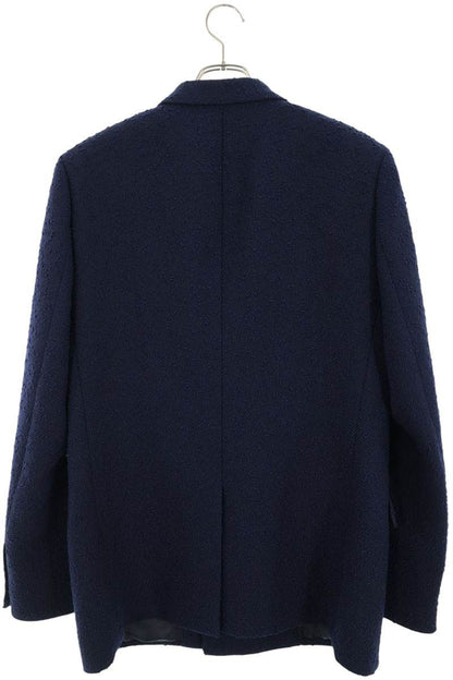 DIOR Wool Tweed Double-Breasted Jacket Navy Size S