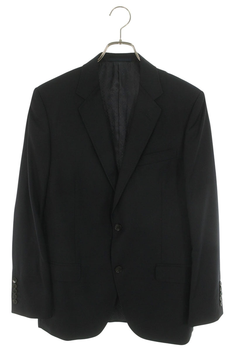 GUCCI Padded Shoulder Wool Tailored Jacket Navy Size L