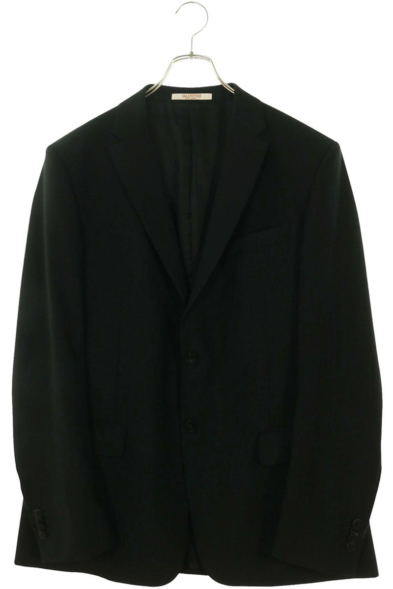 VALENTINO Wool Mohair Notched Lapel 2B Jacket Black Size XL