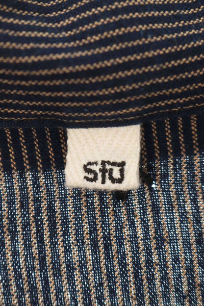 satou Cotton Stripe Jacket Navy Size L