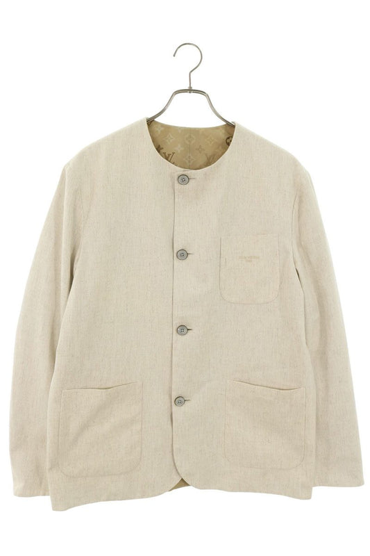 LOUISVUITTON 26AW Monogram Collarless Jacket Size 48