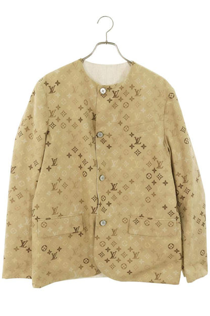 LOUISVUITTON 26AW Monogram Collarless Jacket Size 48