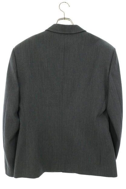 PRADA Double Breasted Virgin Wool Jacket Gray Size 48