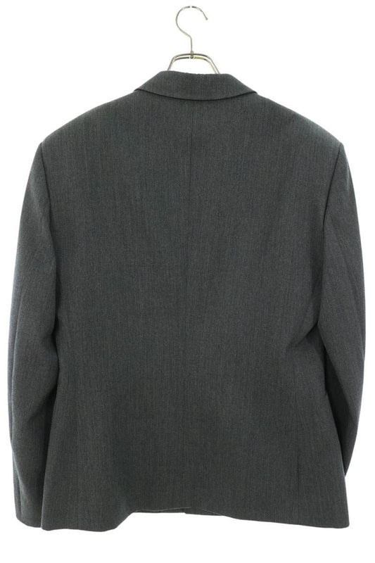 PRADA Double Breasted Virgin Wool Jacket Gray Size 48