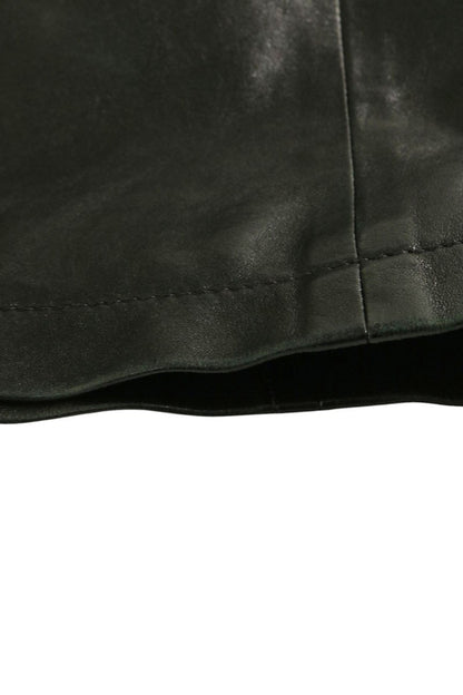 PRADA Leather Blazer Black Size 48