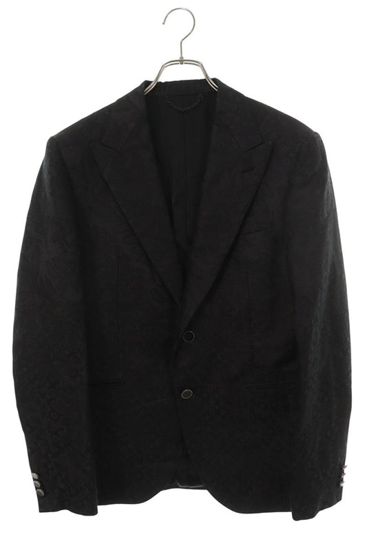 LOUISVUITTON Black Monogram Blazer Size 48