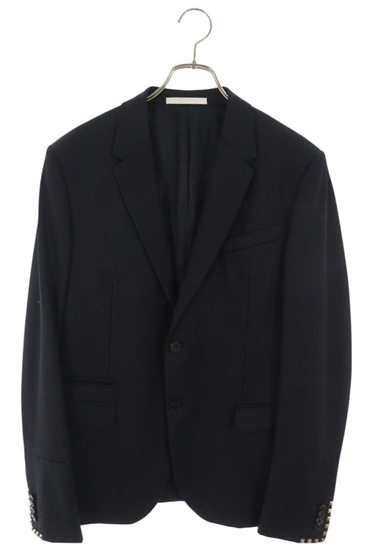 VALENTINO Navy Rockstud Sleeve Wool Blazer Size 48