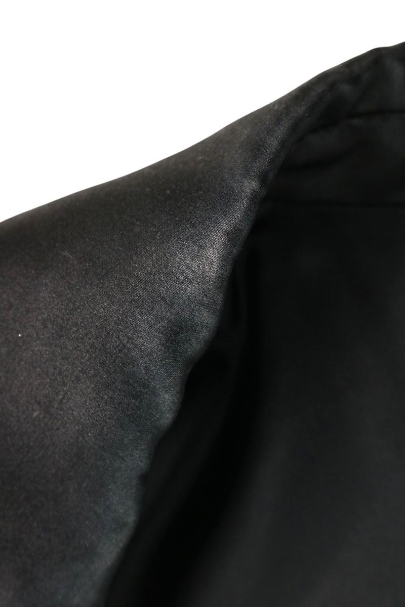 SAINT LAURENT PARIS Black Satin Silk Tailored Jacket Size 48