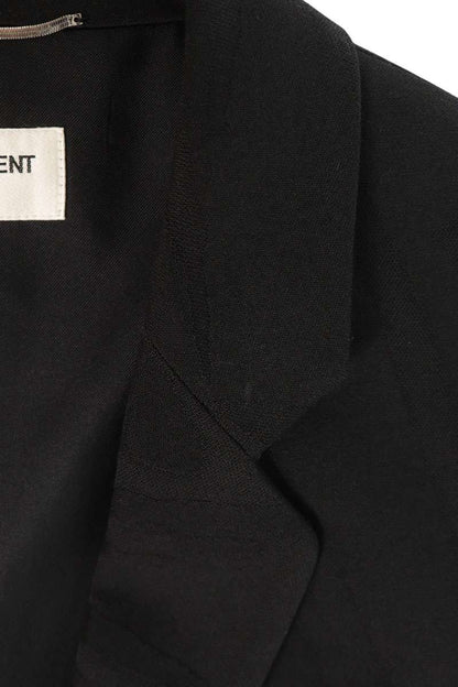 SAINT LAURENT PARIS Patterned Wool Blazer Black Size 42