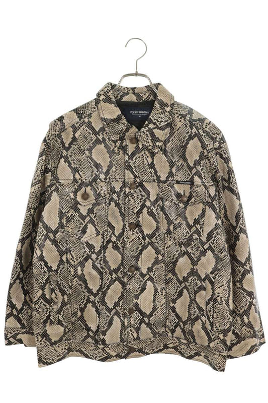NOON GOONS Python Pattern Trucker Jacket Multi Size M