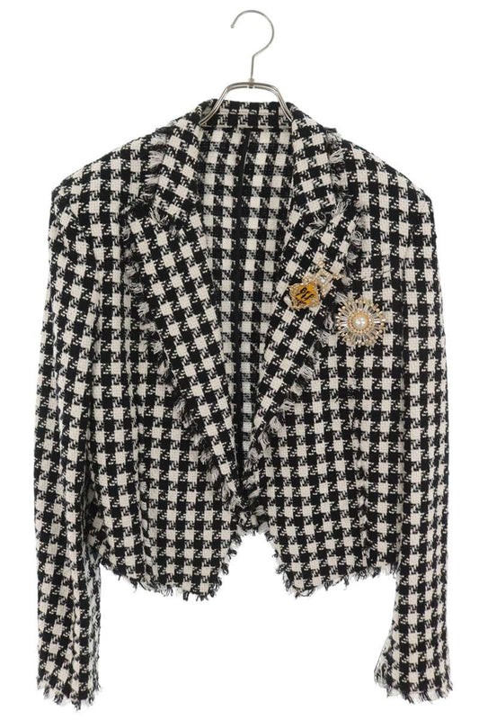 BALMAIN Tweed Patch Blazer Multi Size S