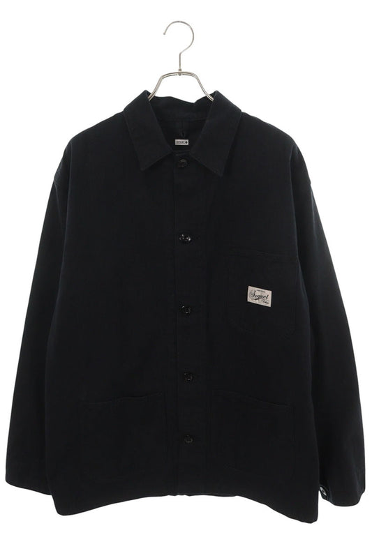SEQUEL 26SS Black Herringbone Coverall Jacket Size L