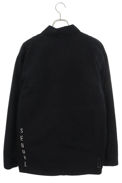SEQUEL 26SS Black Herringbone Coverall Jacket Size L