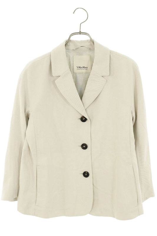 S Max Mara Viscose Linen Blend Jacket Gray Size 38