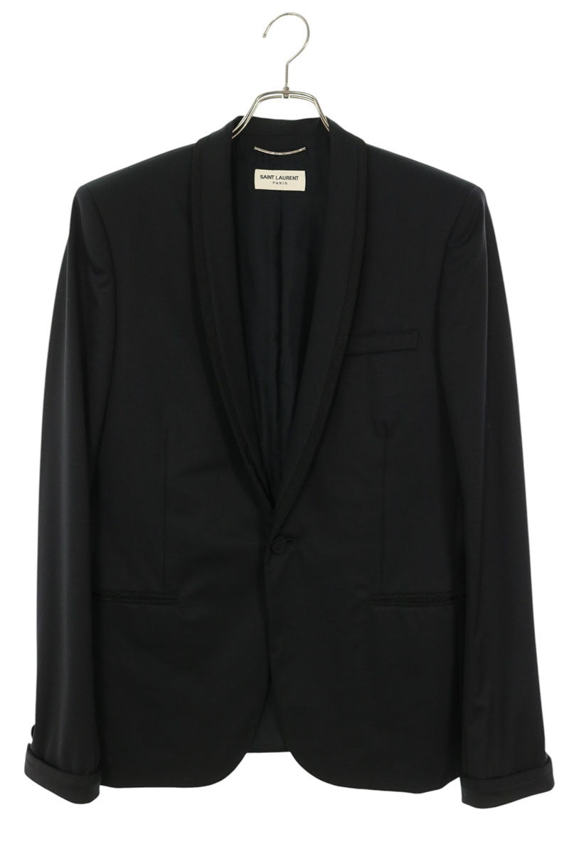 SAINT LAURENT PARIS Black 1-Button Tailored Blazer Size 46