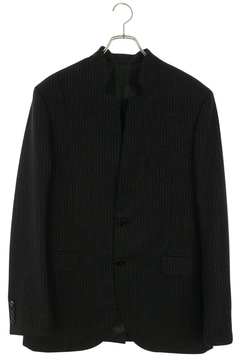 CELINE Black Wool Stripe Boxy Jacket Size 44