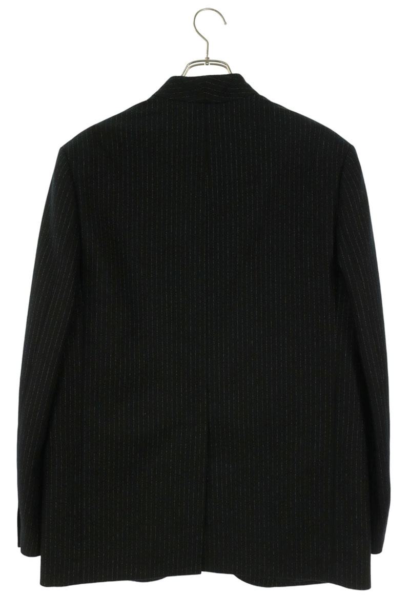 CELINE Black Wool Stripe Boxy Jacket Size 44