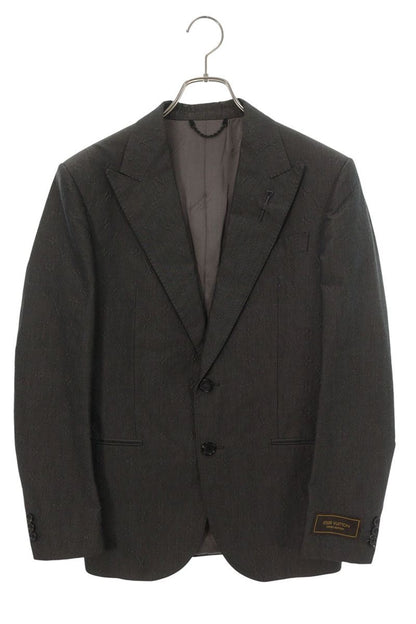 LOUISVUITTON 22AW Monogram Embossed Blazer Gray Size 46